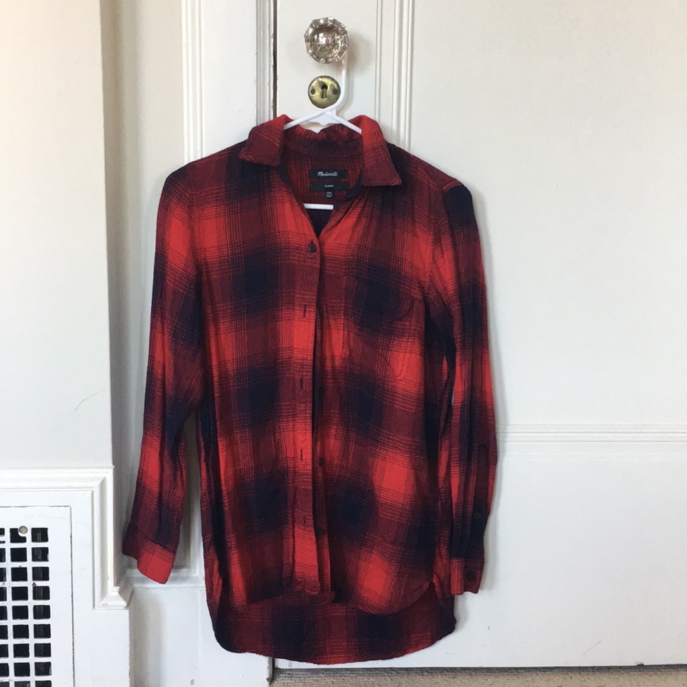 Madewell red and black flannel
